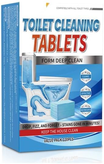 Toilet Bowl Cleaner Tablets, Deep Clean Formula, Put in the Toilet Tank,120 Pack Value Set