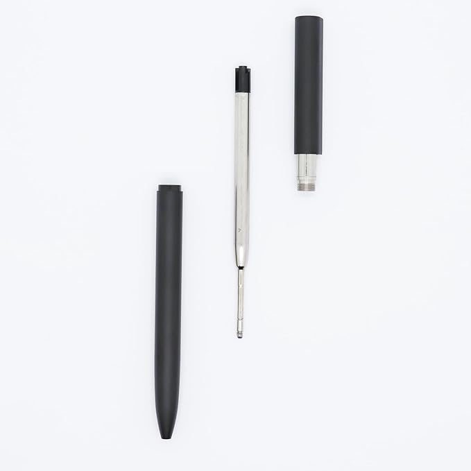 DunBong Pen Refills, Black Ink Refill Pack of 5, Replaceable Ballpoint Pen Refills, Medium Point Metal Refill (Black)