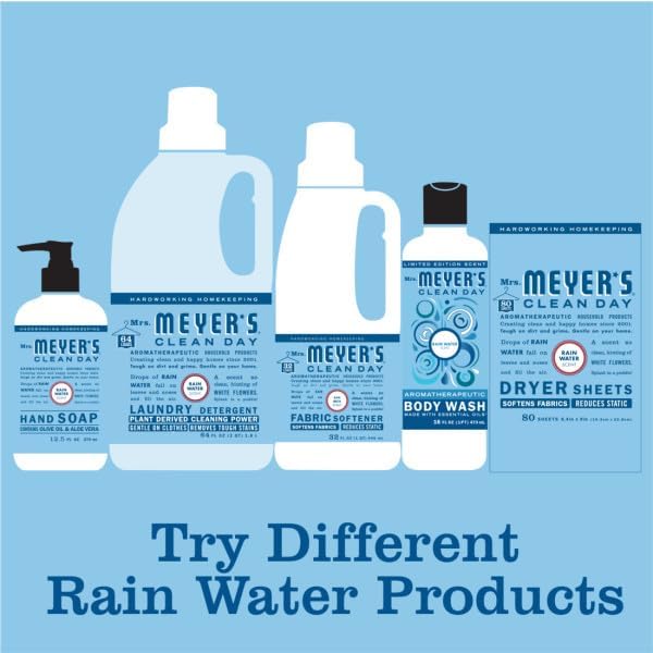 Mrs. MEYER'S CLEAN DAY Rainwater Scent, Foaming Hand Soap 10 Fl Oz, Multi-Surface Cleaner 16 Fl Oz, Room Freshener 8 Fl Oz, Dish Soap 16 Fl Oz (Variety Pack)