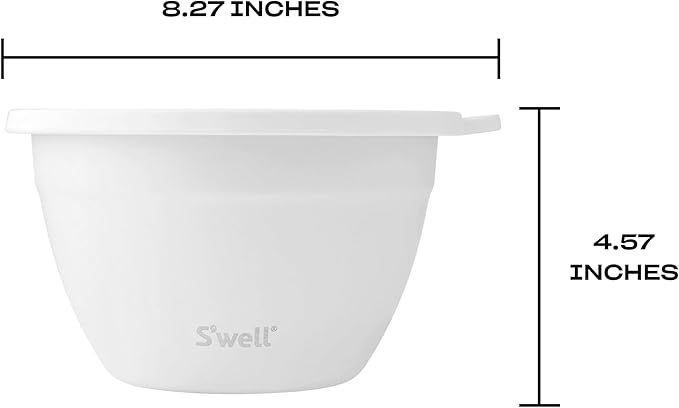 S'well Stainless Steel Salad Bowl Kit 64oz, Moonstone, Comes with 2oz Mini Canister and Removable Tray for Organization, Leakproof, Easy to Clean, Dishwasher Safe
