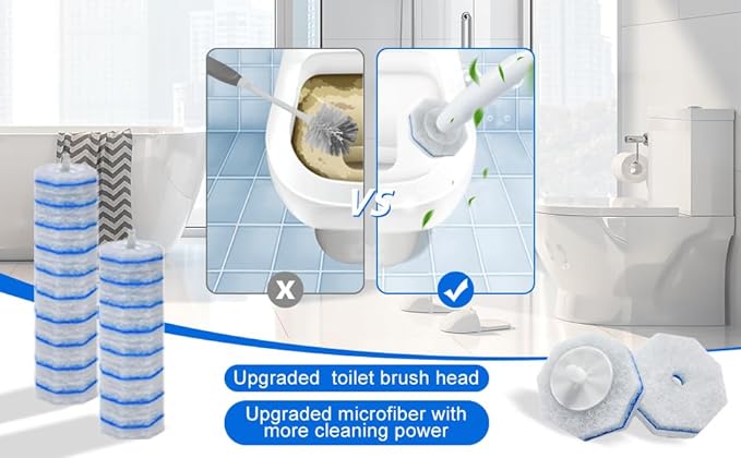 Disposable toilet brush head refill, with blue cleaner, 50 pcs