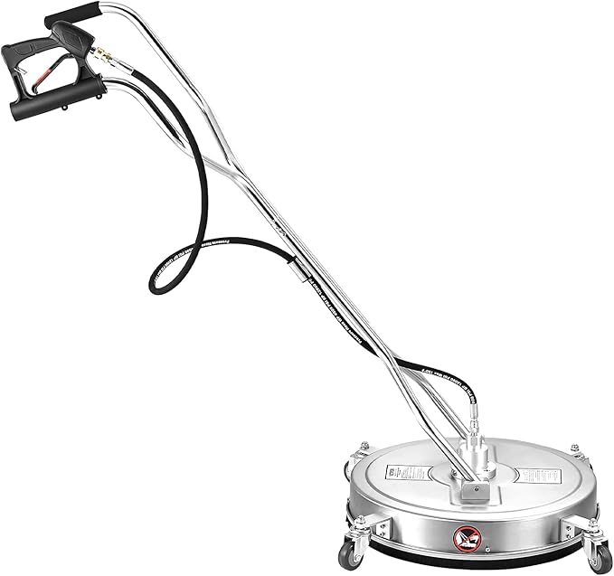 VEVOR 22" Pressure Washer Surface Cleaner, Stainless Steel Pressure Washer Attachments with 4 Wheels, 4500 Max PSI, 3/8 Quick Connector, 2 Spray Nozzles, Dual Handle, for Concrete, Patio, Sidewalk