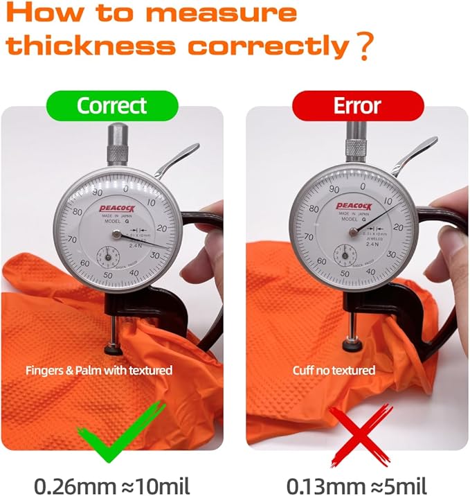 10 Mil Diamond Textured Nitrile Gloves, Heavy Duty Disposable, Extra Thick, Latex & Powder Free, Chemical and Puncture Resistant, Ideal for Auto Repair, Cleaning, Painting, X-Large