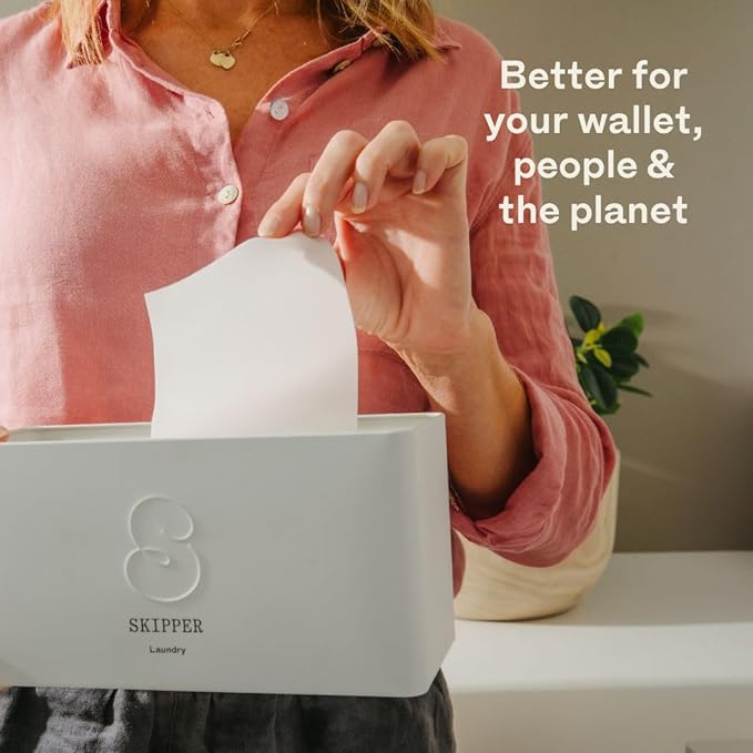 Skipper 50% LARGER Laundry Detergent Sheets Refill Pack (120 sheets / 240 loads) - Orange Blossom