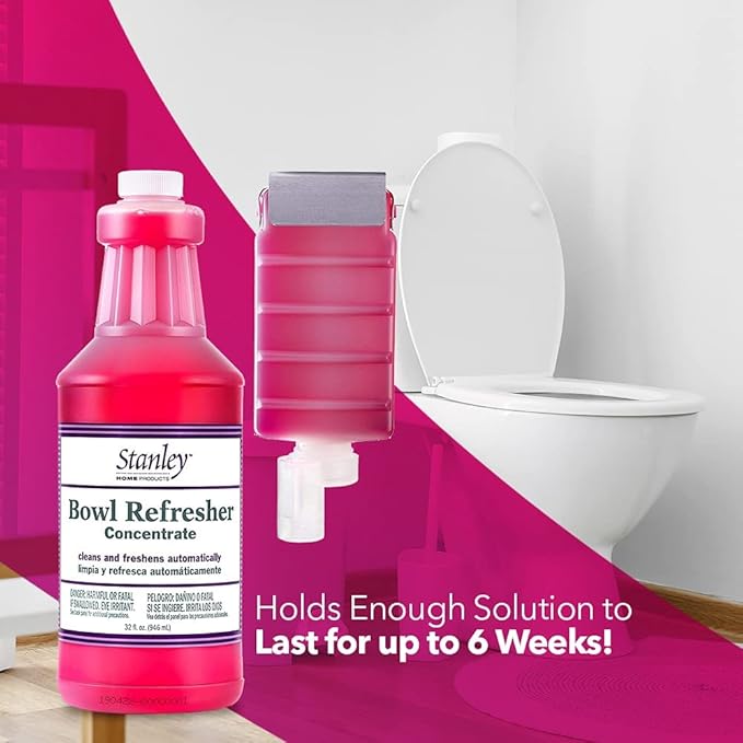 Stanley Toilet Bowl Cleaner & Deodorizer Concentrate 32 oz – Wild Rose Scent – Septic‑Safe Bowl Refresher – Cleans Stains & Residue with Each Flush (Pack of 1)