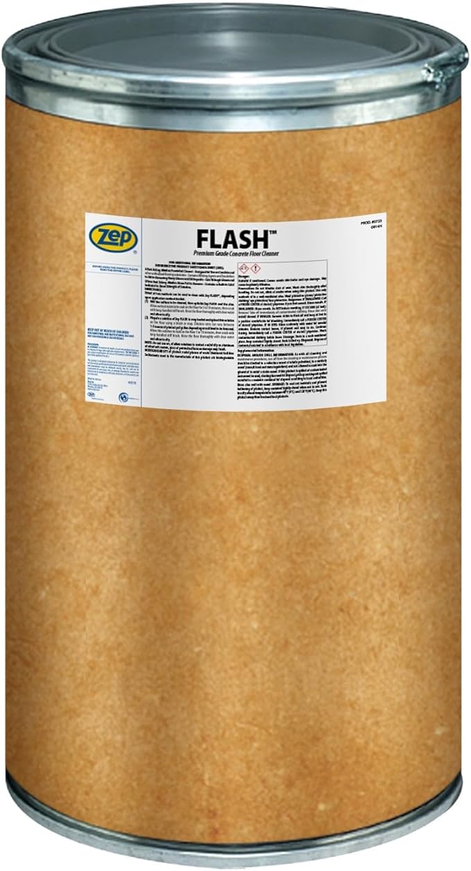 Zep Flash Powdered Concrete Floor Cleaner - 125lb (Case of 1) 72342 - Premium Grade, Alkaline, Removes Grease and Oil Deposits