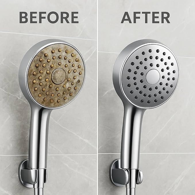 Shower Head Cleaner & Descaling Kit – Removes Calcium, Limescale & Hard Water Deposits – Eco-Friendly Vinegar & Citric Acid Formula with Tools