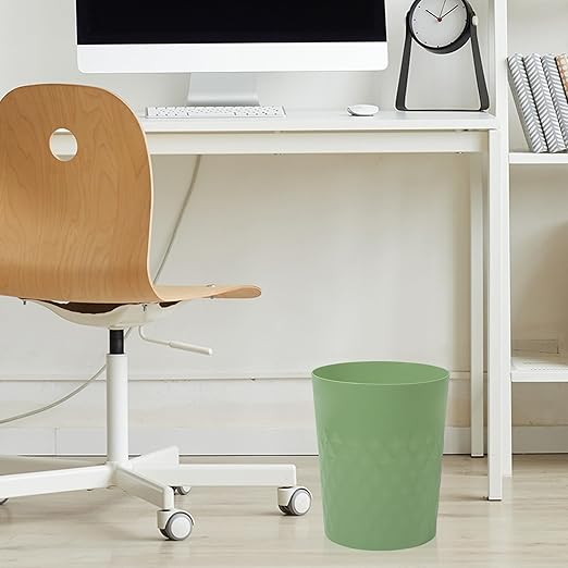 JiatuA 3 Pack Small Trash Can with Trash Bags Bathroom Garbage Bin Round Plastic Waste Basket for Kitchen, Bedroom, Office, College Dorm, Craft Room, Green