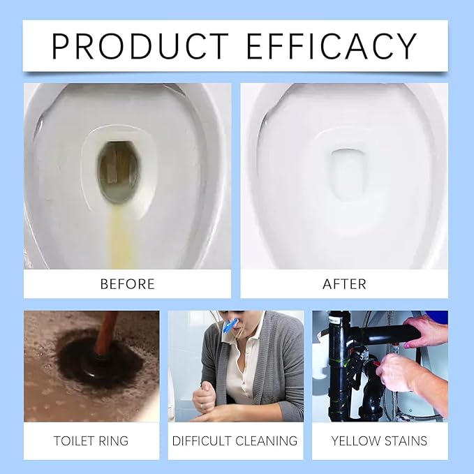 Splash Toilet Cleaner, New Foaming Bowl Toilet Cleaner, Bowl Powder Bathroom Sink and Drain Powder(2 Box 12 Bags)