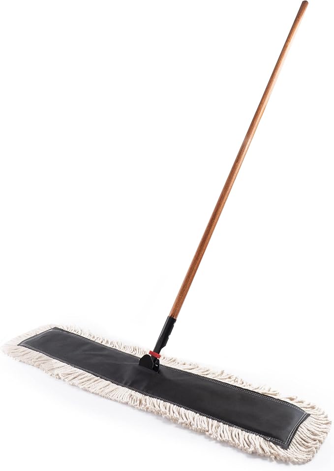 Matthew Cleaning 36'' High Strength Disposable Dust Mop Cotton Cut-end Yarn Mop Replacement Heads for Residential & Commercial Fit Standard Dust Mop Frames, Hardwood, Laminate, Concrete Floors 12Pack