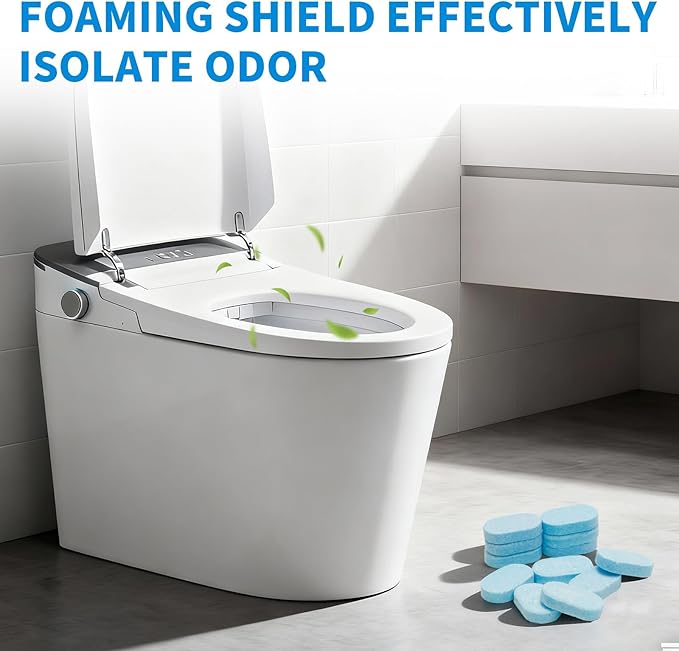 MAMADOU Toilet Cleaner Tablets Foaming Agent Splashproof Foam Sheild for Smart Toilet Deodorizing Stain-Resistant Special Cleaning Bowl For Fresh Comfortable Bathroom Environment 12pcs