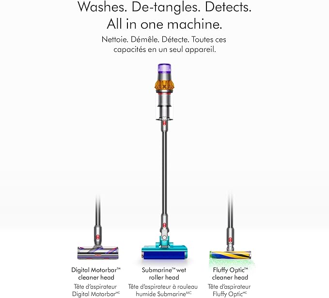 Dyson V15s Detect Submarine Wet Dry Vacuum, Yellow/Nickel