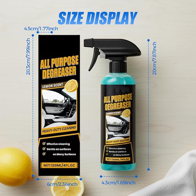 PVZXR All Purpose Degreaser for Car and House, 2026 New Heavy Duty Degreaser | Convenient Oil Stain Remover, Cleaning Solution For Car House Oven Stove Cooktop Counter Quick Stain Removal (3PCS)