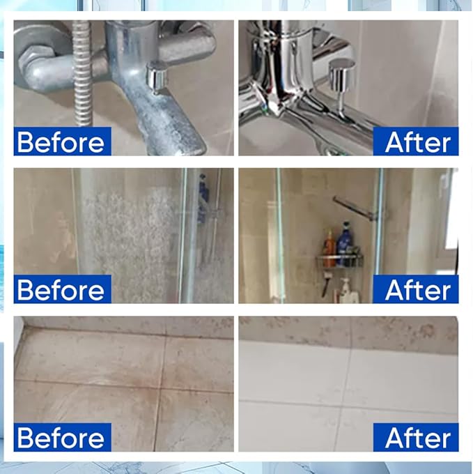 Bathroom Descaler Foam Cleaner, All-In-One Powerful Cleaner Spray, Strong Shower, Bathtub, Glass, Faucet, Tile, and Toilet Cleaner for Stubborn Stains & Limescale Removal (2)