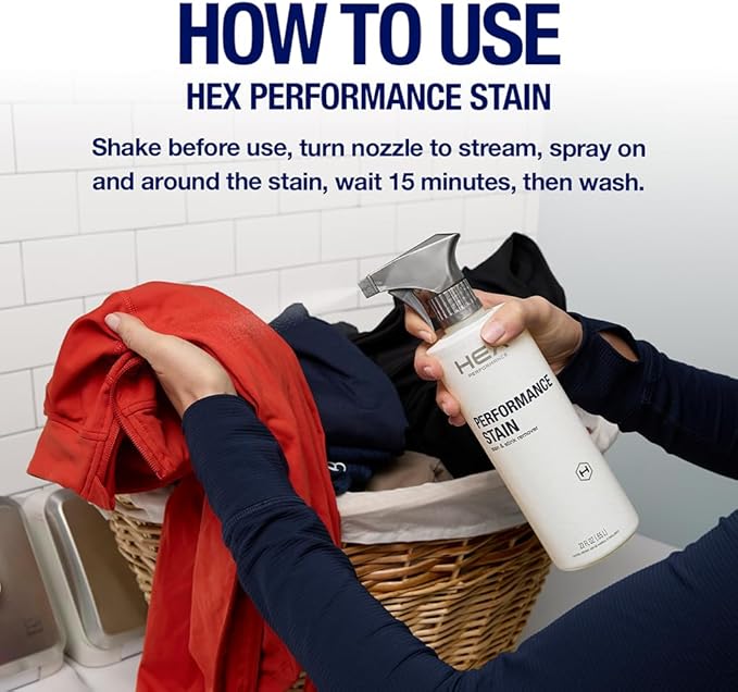 HEX Performance Stain & Stink Remover, Unscented, 22oz - Designed for Activewear, Eco-friendly