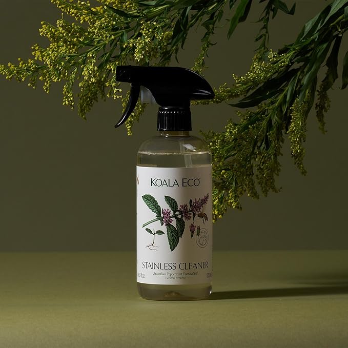 Koala Eco Stainless Steel & Chrome Cleaner - Peppermint Essential Oil - 16oz