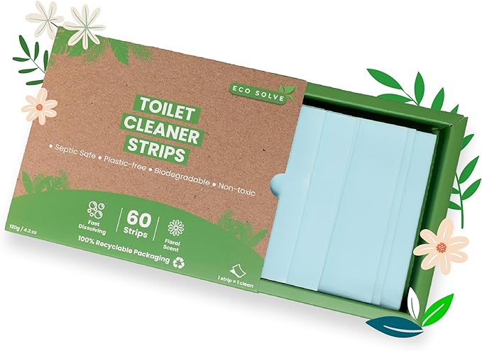 Toilet Bowl Cleaner Strips, Eco-friendly, Non-toxic, Septic Safe, Removes Odors & Stains, Plastic-free, Natural Toilet Bowl Cleaner for Quick and Easy Cleaning, Toilet Fresheners (180 count)