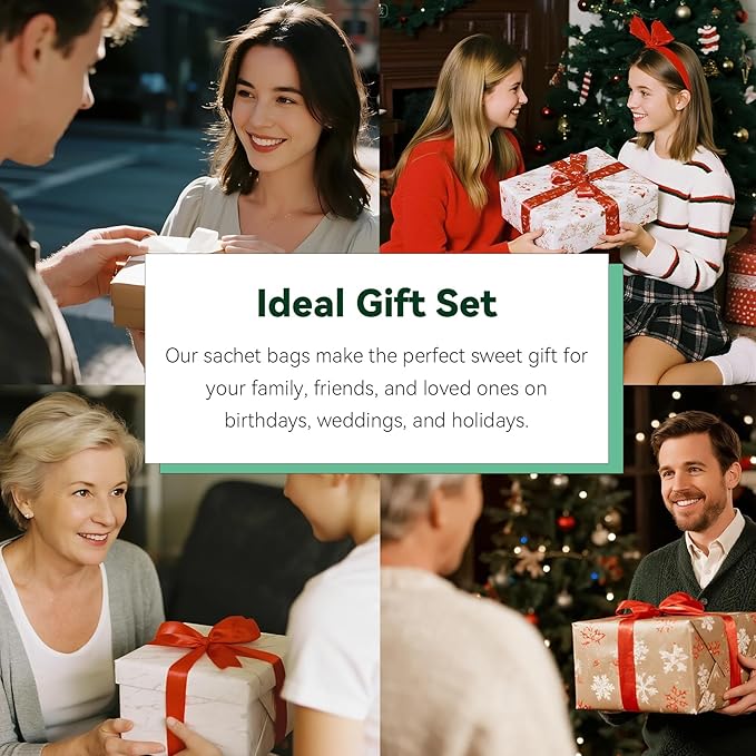 MYARO 12 Packs Large Sachets for Drawer & Closet Air Freshener Scent Potpourri Bag Long Lasting Deodorizer 6 Scents - Lavender, Rose, Jasmine, Ocean, Vanilla, Lily