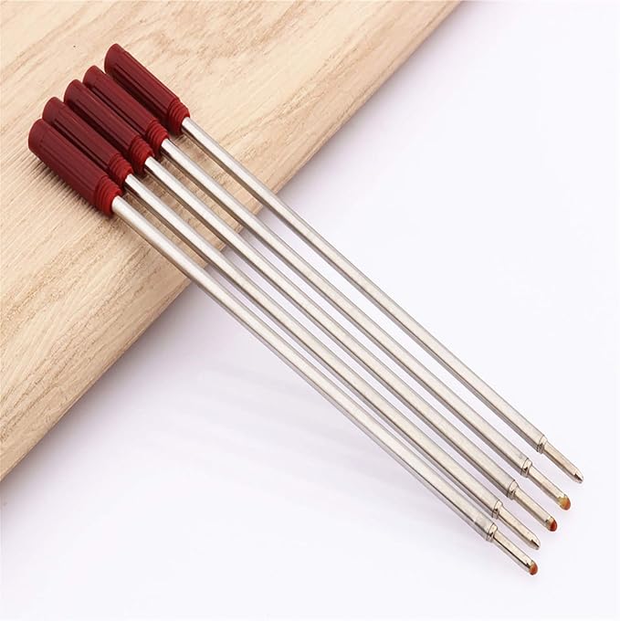 SEIWEI Ballpoint Pen Refill Replaceable Metal Ballpoint Pen Refills Oil Based Ink Smooth Writing School Office Stationery Red 1.0mm