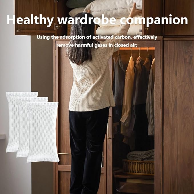 16 Pack Shoe Deodorizer Bags,Activated Charcoal Odor Absorber,Closet Deodorizer Odor Eliminator For Strong Odor,Shoe Smell Remover