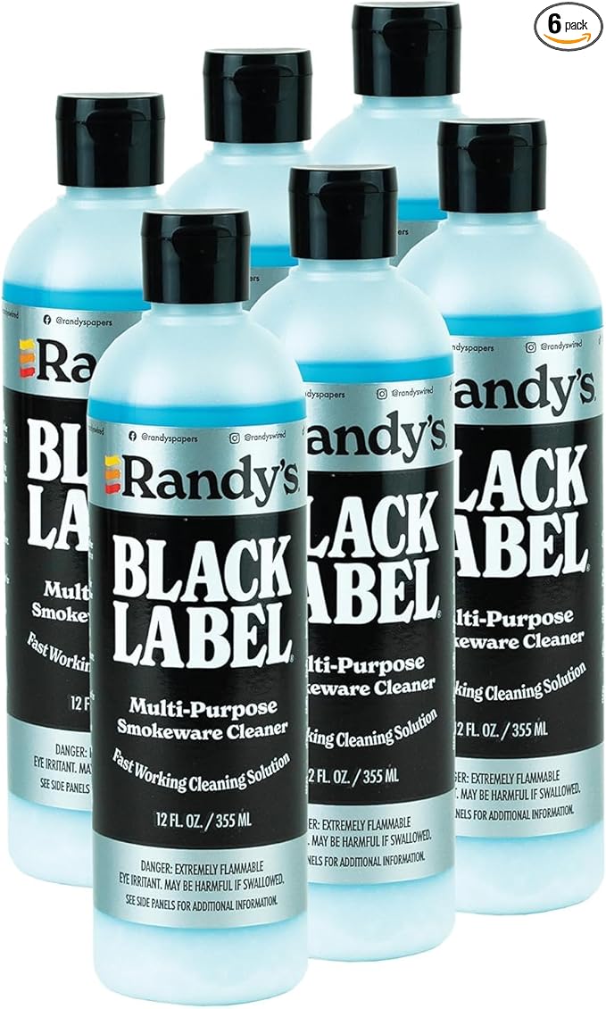 Randy's Black Label Cleaner - (12 fl oz) - Best Multipurpose Surface Cleaning Solution for Glass Tops, Metal and Ceramic Surfaces - Glass Top Cleaner for Streak-Free Finish - 6-Pack