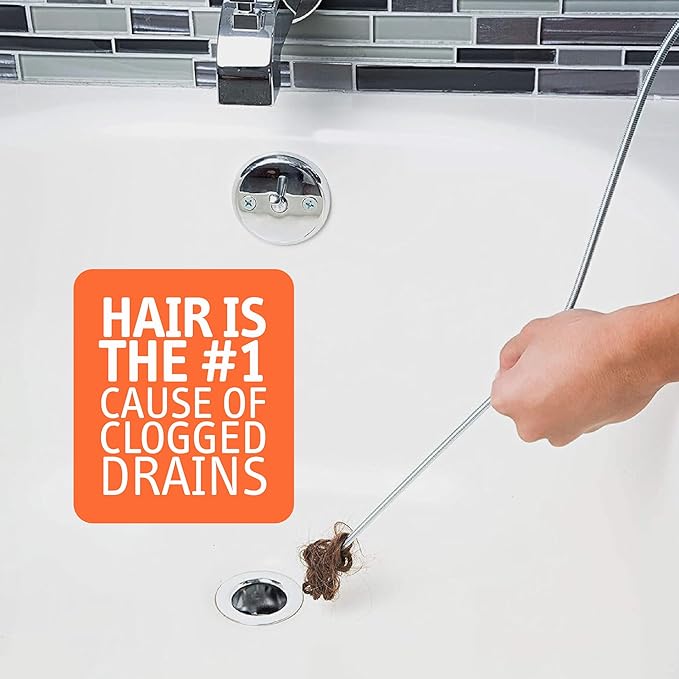 DrainShroom DSSNK070 Revolutionary Tub and Sink Snake Auger Clog Remover for Bathroom Drains, 42 Inch, Stainless