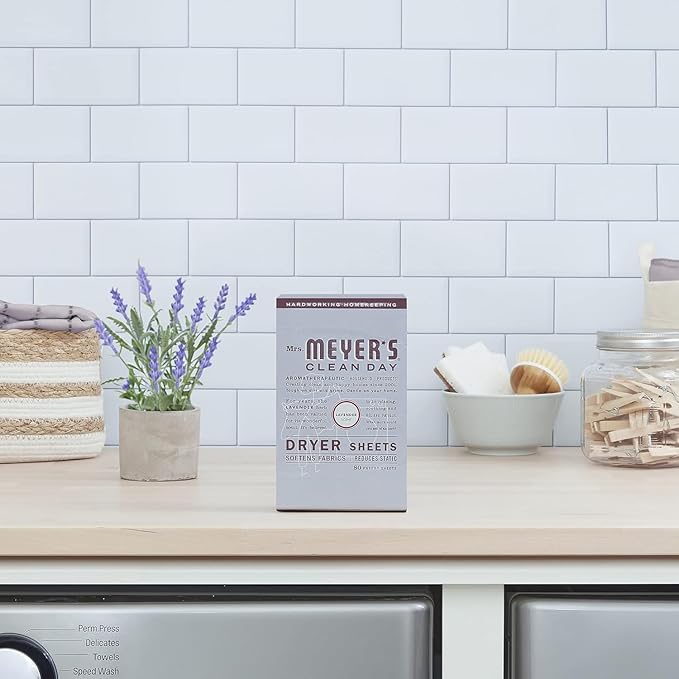 Mrs. Meyer's Dryer Sheets, Lavender, 80 Count (Pack of 5)