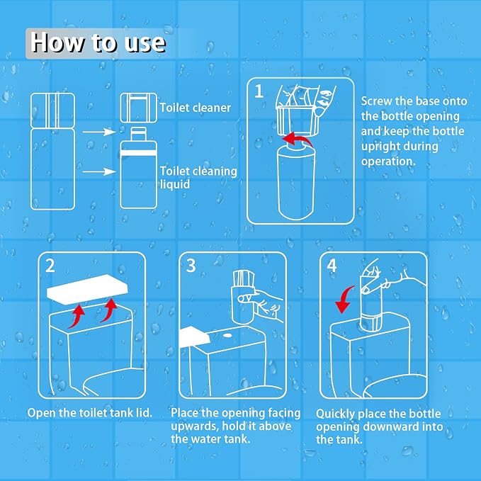 Automatic Toilet Cleaner, Blue High-Concentration Liquid for Powerful Toilet Bowl Cleaning, Lasts 200 Days or Over 4000 Uses, Deodorizes and Prevents Stains in Bathroom Toilets (1Bottle)