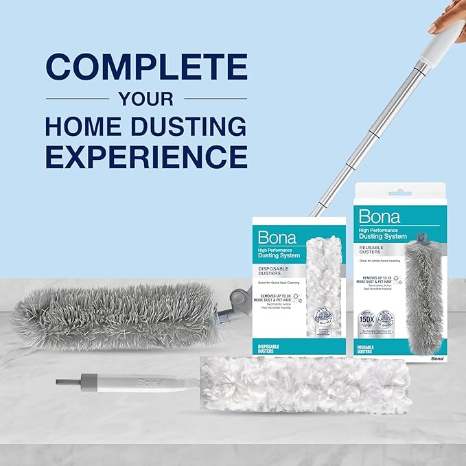 Bona Disposable Duster Refills - 9 Pack - High Performance Dusting System - Microfiber Dusters Remove Dust and Pet Hair for Quick Spot Cleaning