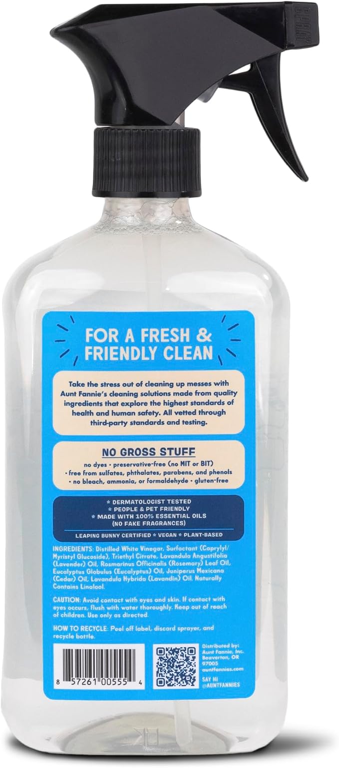 Aunt Fannie's All Purpose Bathroom Cleaner Vinegar Spray for Shower, Tub, Toilet, Tile, Sink and Fixtures, 16.9 Ounces (Pack of 1)