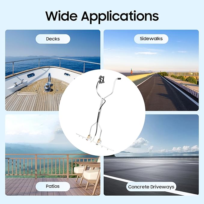 39" Surface Cleaner Water Broom Attachment, 1500-5000psi High Pressure Power Washer Broom with 7 Nozzles, Pressure Washer Water Broom 10.57Gal/min fits Hot and Cold Water