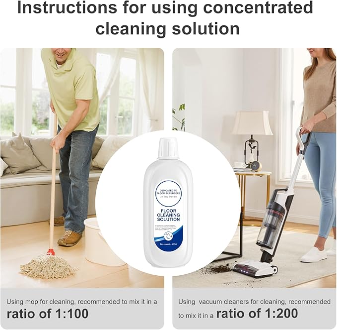 Floor Cleaner Solution Compatible With Tineco Cleaning Solution, The Deodorizing & Cleaning Liquid Suitable With All Wet & Dry Vacuum Mop Cleaner, Deep Cleans Low-Foam Delivers Clog Free,Pet Friendly