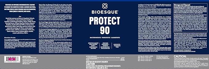 Bioesque Protect 90, Heavy Duty Bacteriostatic, Fungistatic, Algaestatic Formula, Effective Against Mold, Mildew, Algae, & Odor Causing Bacteria, 1 Gallon (Pack of 1)