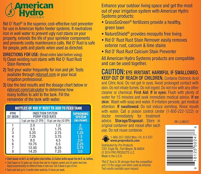 IPW Industries Inc. - Rust Remover & Stain Preventer, Outdoor Stain Remover, 2X Concentration, Landscaping Rust Prevention - 64 oz, (1-Pack)