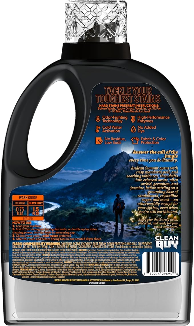 Clean Guy Laundry Detergent with Dryer Sheets | Citrus & Sandalwood Scent, Energizing Freshness, Deep Clean Technology, Soft & Fresh Clothes - Citrus & Sandalwood (100 Loads PLUS 100 Dryer Sheets)