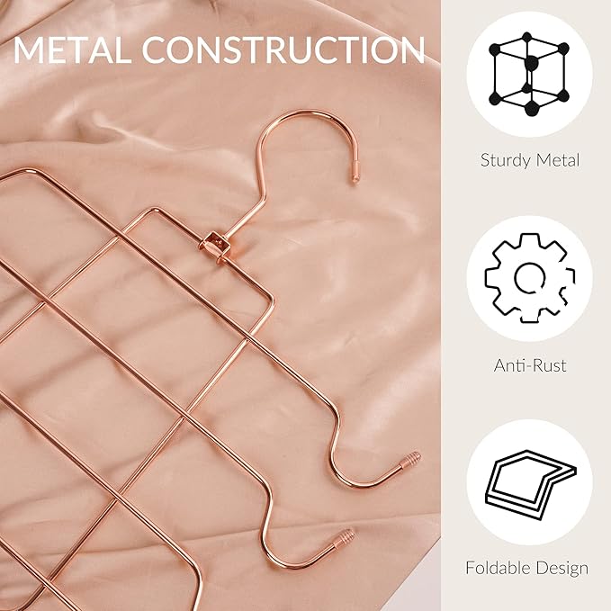ZEDODIER 2 Pack Tank Top Hanger Space Saving, Bra Hangers for Closet Organizer, Hanging Bra Organizer Tank Tops Holder with 16 Hooks, Closet Organizers and Storage Small Space Solutions, Rose Gold