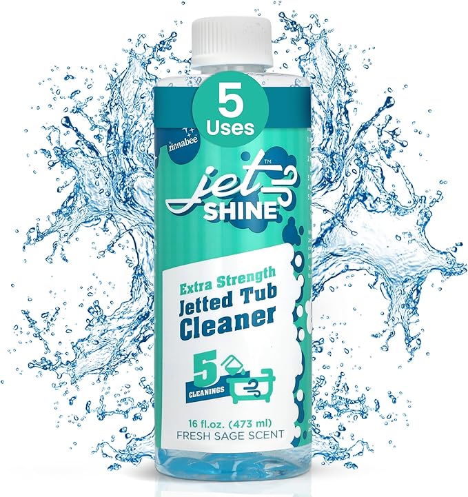 Jetted Tub Cleaner for Jacuzzi, Bathtubs, Whirlpools - 1 Pack, 16oz Sage Scented Jacuzzi Tub Cleaner to Help Clean Dirt and Soap Buildup, 5 Cleanings per Bottle