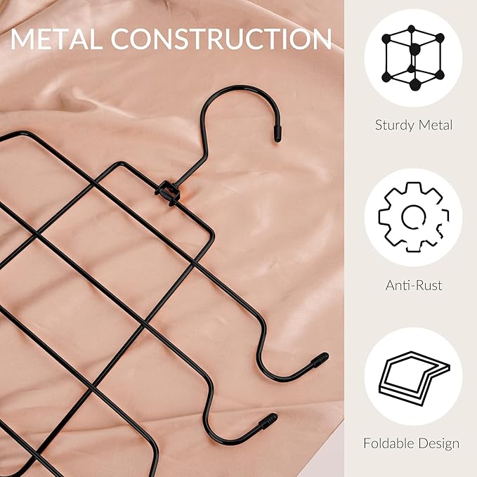 ZEDODIER 3 Pack Tank Top Hanger Space Saving, Bra Hangers for Closet Organizer, Hanging Bra Organizer Tank Tops Holder with 24 Hooks, Metal Closet Organizers and Storage Small Space Solutions, Black