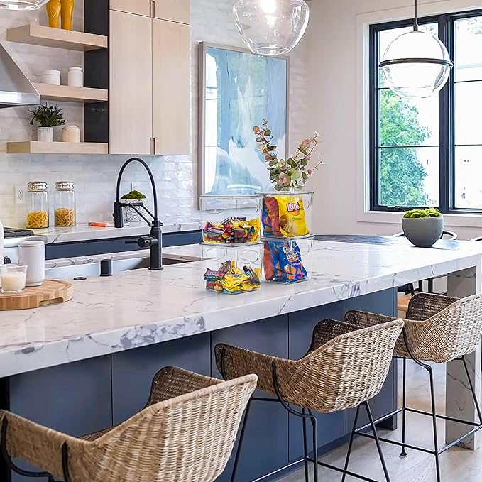 Sorbus Small Clear Plastic Storage Bins with Lids, Clear Stackable Storage Bins, Laundry Room Organizer Bins, Office, Classroom, Playroom, Bathroom, Laundry Room Organization and Storage (2 Pack)