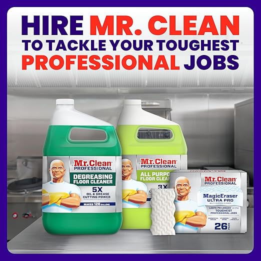 Mr. Clean Pro Magic Eraser Ultra Pro - Heavy Duty Cleaning Sponges - Commercial Grease and Stain Removal - Bulk Pack 26 Count - Professional Grade for Businesses, Hotels, Facilities, Industrial Use