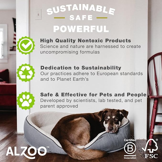 ALZOO Cat Litter Deodorizer, Concentrated Granules Absorb & Help Neutralize Odors, Mineral-Based Active Ingredients, Up To 30 Uses, Ocean Breeze Scent, 26.6 Oz.
