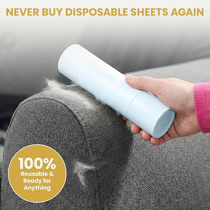 Pet Hair Remover Roller – Reusable Lint Roller for Cat & Dog Hair on Furniture, Couch, Carpet, Car & Bedding – Portable, Eco-Friendly
