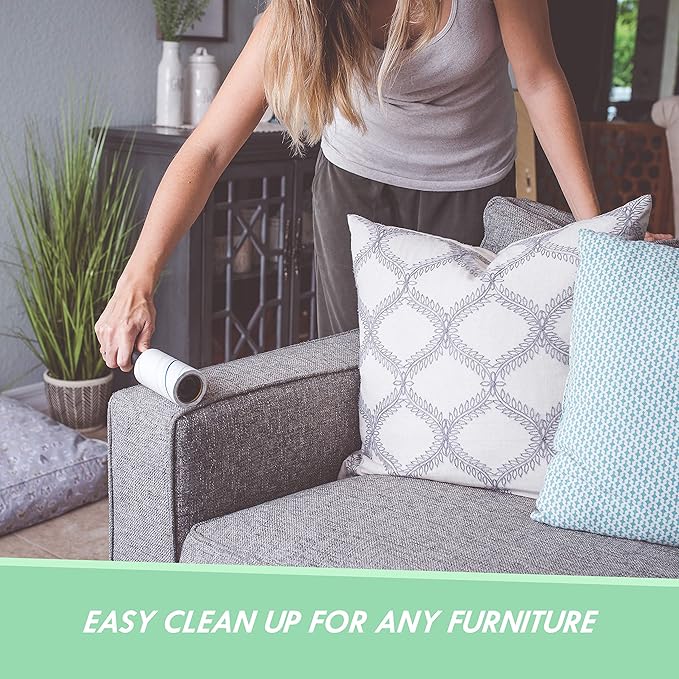 Lint Roller for Pet Hair Remover with Refills for Clothes Floors & Furniture - 450 Sheets Extra Sticky Lint Roller 5pk Black