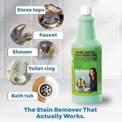 BioClean Hard Water Stain Remover 40 oz | Extra Strength Bathroom & Kitchen Cleaner, Eco-Friendly & Non-Toxic, Removes Stubborn Stains, Soap Scum & Grime