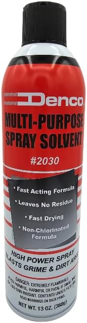 #2030 Denco Multi-Purpose Spray Solvent - Aerosol - Cuts Grime, Dirt, Grease, and Oily Debris - High Power Spray - Non-Chlorinated - Low Odor - Fast Acting - 13oz Net Wt - 12 Per Case (24)