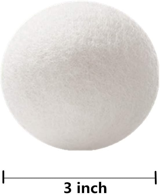 Wool Dryer Balls 6 Pack - XL Premium Reusable Dryer Balls Replace Laundry Drying Natural Fabric Softener