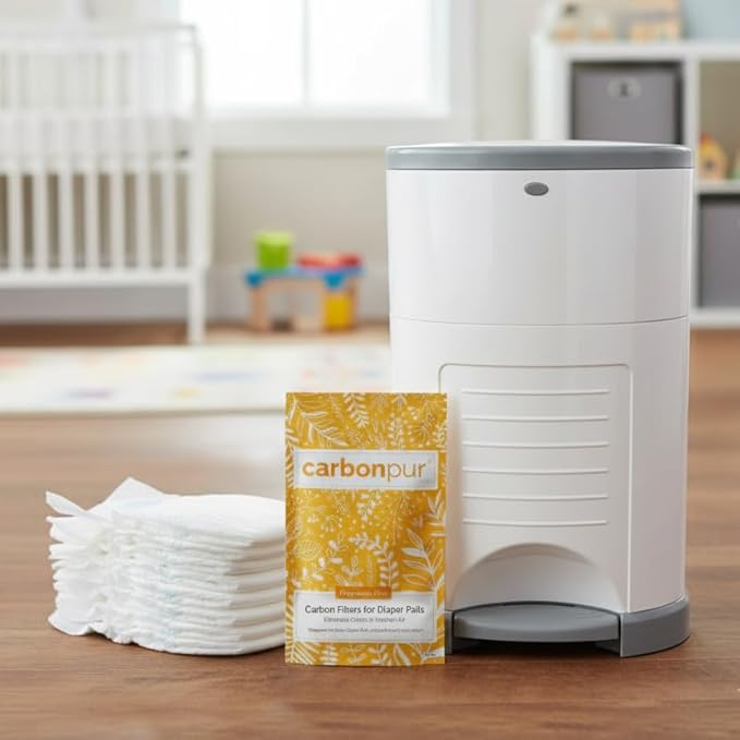 Activated Carbon Diaper Pail Deodorizer, Odor Absorbant Filter, Compatible with Dekor Classic and Plus, Made in USA (6, Dekor Classic+Plus)