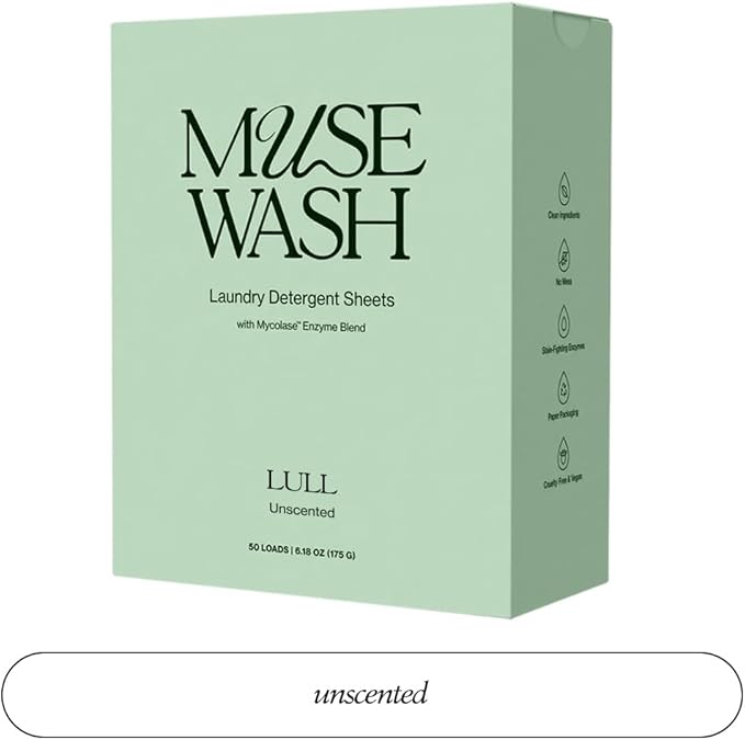 Laundry Detergent Sheets | Enzyme-Powered, Vegan, Paraben-Free | Sensitive Skin | Plastic-Free, Eco-Friendly, Travel-Ready Packaging (100 Loads – 2 Boxes, LULL Unscented)