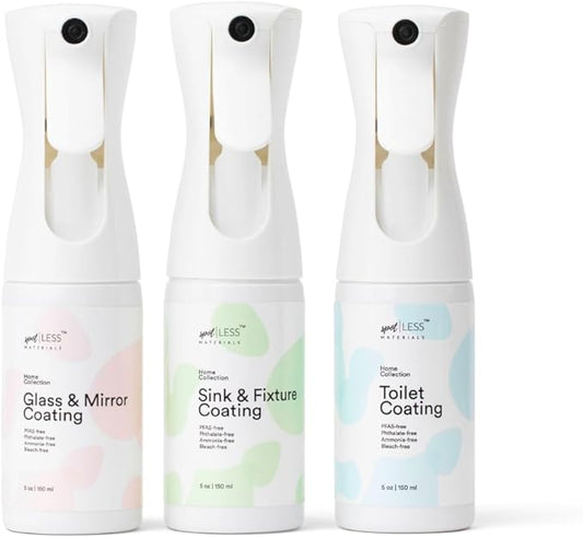 spotLESS MATERIALS Monthly Maintenance Bundle For Streak-Free, Stain-Resistant Bathroom, LESS Formula, Repels Water & Waste