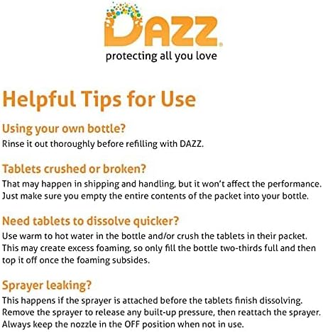 DAZZ Natural Cleaning Tablets - All Purpose Cleaner Refill Pack - Makes (4) 32oz Bottles - Just Add Water